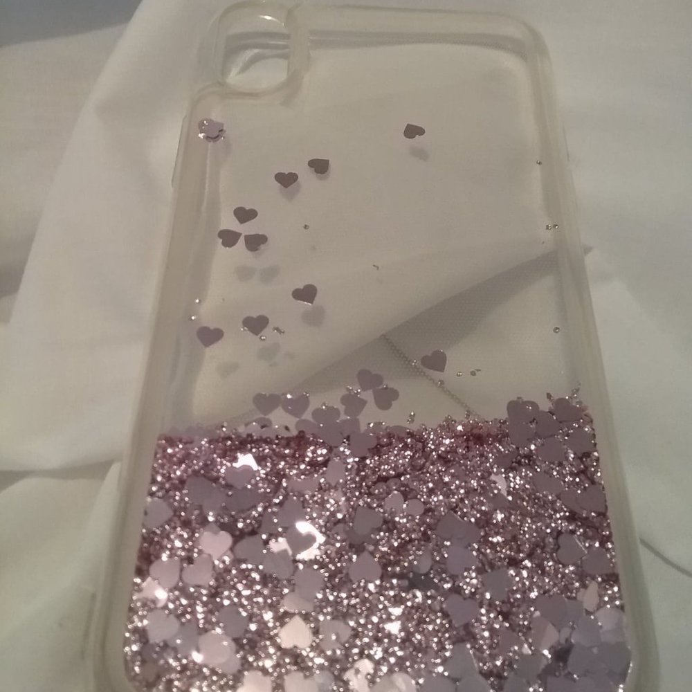 New Clear Heart raindrops phone case 3 x 5 3/4 inc
